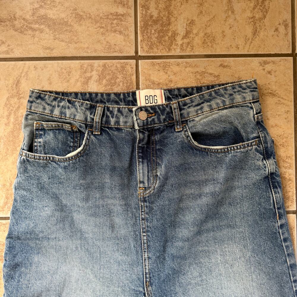 Urban Outfitters BDG Maxi Denim Jean Skirt Women's Size Large Front Slit - Picture 6 of 12